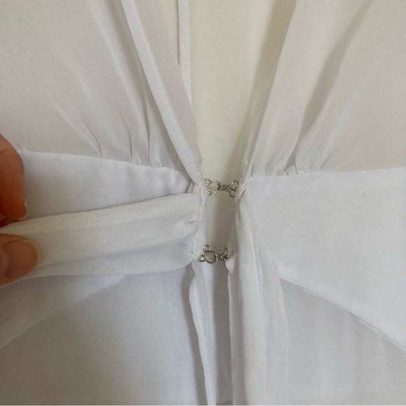 RARE: HOUSE OF CB Evisa Bridal Robe Peignoir XS Extra Small White Sheer Cover Up - Picture 9 of 14